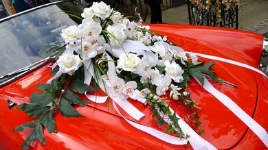 Gärtnerei Diekmeyer in Bremen Hochzeitsfloristik Fahrzeug